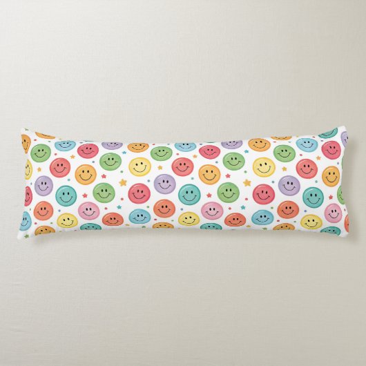 Coussins Longs Motif d'émoji souriant (Devant)