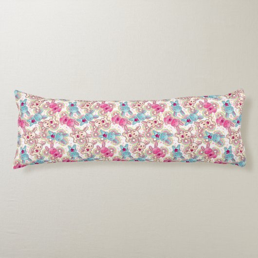 Coussins Longs Motif d'enfant de Kawaii avec des griffonnages (Devant)