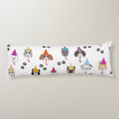 Coussins Longs Motif des chiens de fête d'anniversaire (Dos)