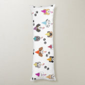 Coussins Longs Motif des chiens de fête d'anniversaire (Dos (Vertical))