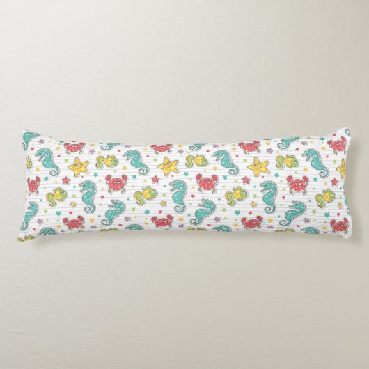 Coussins Longs motif des créatures de mer (Devant)