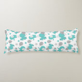 Coussins Longs Motif Des Eléphants Bleus, Eléphants Mignons, Étoi (Devant)