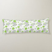 Coussins Longs Motif Des Eléphants, Eléphants Mignons - Grey Vert (Dos)