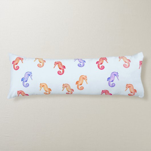 Coussins Longs Motif des hippocampes colorés (Devant)