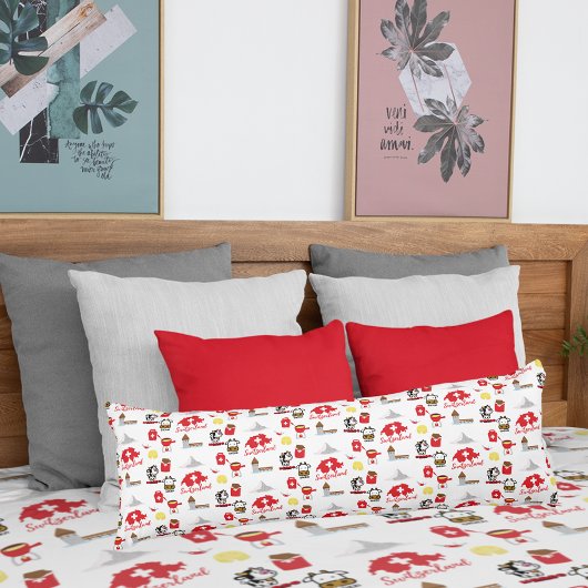 Coussins Longs Motif des icônes de voyage suisse