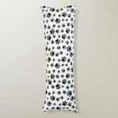 Coussins Longs Motif des pattes, pattes de chien, noir et blanc (Devant (Vertical))