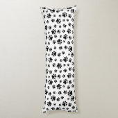 Coussins Longs Motif des pattes, pattes de chien, noir et blanc (Dos (Vertical))