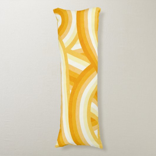 Coussins Longs Motif des rayures arc-en-ciel jaune rétro (Devant (Vertical))