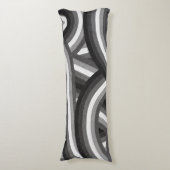 Coussins Longs Motif des rayures arc-en-ciel noir/gris rétro (Devant (Vertical))