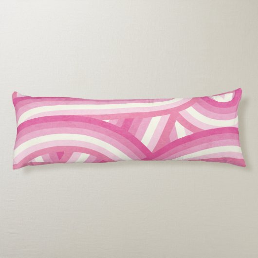 Coussins Longs Motif des rayures arc-en-ciel rose rétro (Dos)