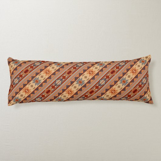 Coussins Longs Motif diagonal de conception sud-ouest Tan (Dos)