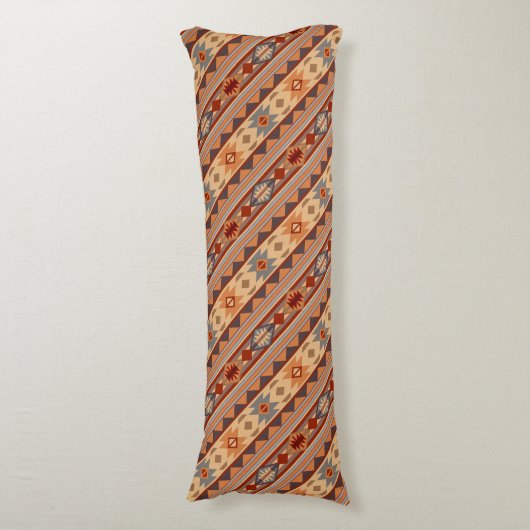 Coussins Longs Motif diagonal de conception sud-ouest Tan (Devant (Vertical))