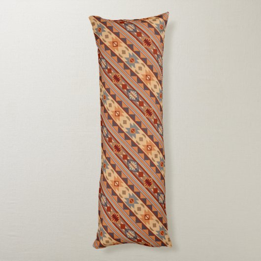 Coussins Longs Motif diagonal de conception sud-ouest Tan (Dos (Vertical))