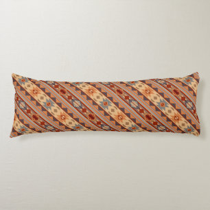 Coussins Longs Motif diagonal de conception sud-ouest Tan