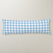Coussins Longs Motif diamant à carreaux bleu blanc (Dos)