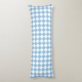 Coussins Longs Motif diamant à carreaux bleu blanc (Dos (Vertical))