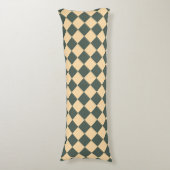 Coussins Longs Motif diamant à carreaux jaune vert (Devant (Vertical))