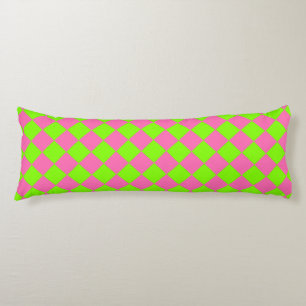 Coussins Longs Motif diamant à carreaux rose vert