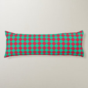 Coussins Longs Motif diamant à carreaux rouge et vert