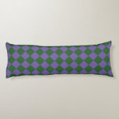 Coussins Longs Motif diamant à carreaux violet vert (Dos)