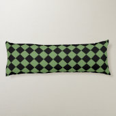 Coussins Longs Motif diamant damier vert noir (Dos)