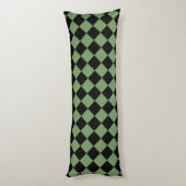 Coussins Longs Motif diamant damier vert noir (Dos (Vertical))
