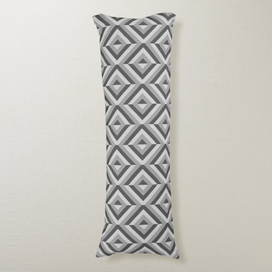 Coussins Longs Motif diamant gris à trois tons (Devant (Vertical))