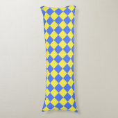 Coussins Longs Motif diamant jaune bleu Checker (Devant (Vertical))