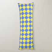 Coussins Longs Motif diamant jaune bleu Checker (Dos (Vertical))