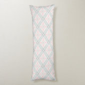 Coussins Longs Motif diamant pastel vert et rose (Dos (Vertical))