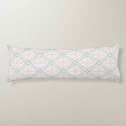 Coussins Longs Motif diamant pastel vert et rose (Devant)