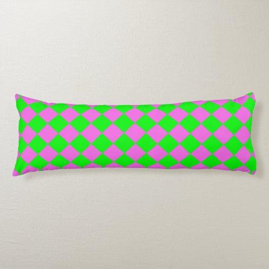 Coussins Longs Motif diamant Pink Green Checker (Devant)