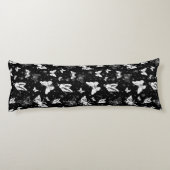 Coussins Longs Motif d'illustration noir blanc papillon (Dos)
