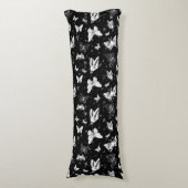 Coussins Longs Motif d'illustration noir blanc papillon (Devant (Vertical))