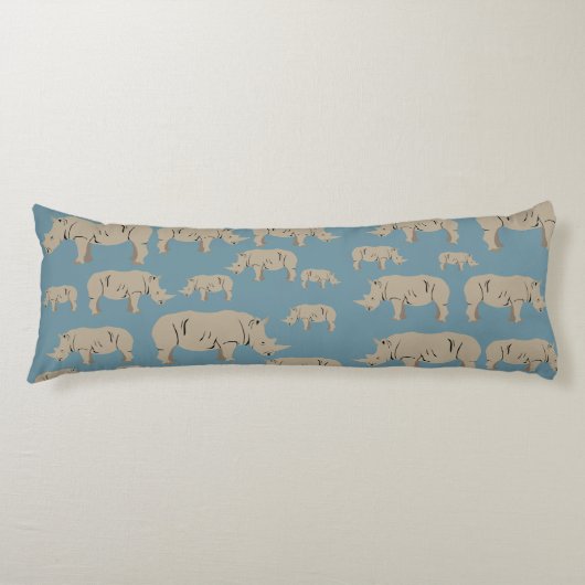 Coussins Longs Motif d'illustration Rhinoceros Rhino (Devant)