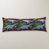 Coussins Longs Motif Dinosaure coloré (foncé) (Dos)