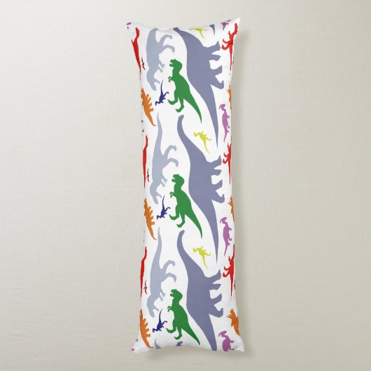 Coussins Longs Motif Dinosaure coloré (Lumière) (Dos (Vertical))