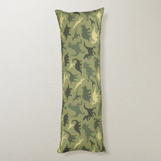 Coussins Longs Motif Dinosaure, Silhouette Dinosaure, Dino Vert (Dos (Vertical))