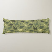 Coussins Longs Motif Dinosaure, Silhouette Dinosaure, Dino Vert (Devant)