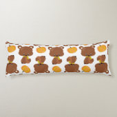 Coussins Longs Motif D'Ours, Ours Mignons, Automne, Citrouille (Dos)
