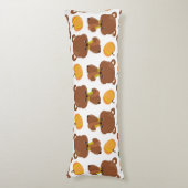 Coussins Longs Motif D'Ours, Ours Mignons, Automne, Citrouille (Devant (Vertical))