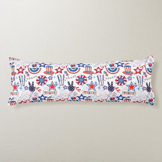 Coussins Longs motif du 4 juillet 01x4 (Devant)