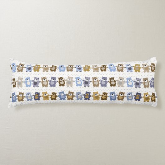 Coussins Longs motif d'un ours de nounours de jouet (Devant)