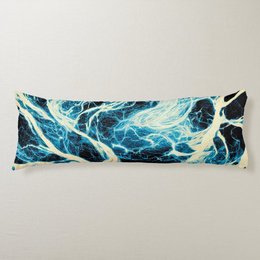 Coussins Longs Motif éclair orage bleu (Devant)