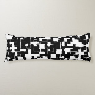 Coussins Longs Motif élégant noir et blanc tendance