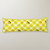 Coussins Longs Motif Emoji Jaune Et Blanc (Dos)