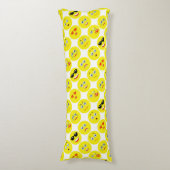 Coussins Longs Motif Emoji Jaune Et Blanc (Devant (Vertical))