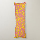Coussins Longs Motif Empreinte de léopard Jungle Jaune rose brill (Dos (Vertical))