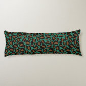 Coussins Longs Motif Empreinte de léopard Jungle Vert brun (Dos)