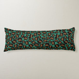 Coussins Longs Motif Empreinte de léopard Jungle Vert brun